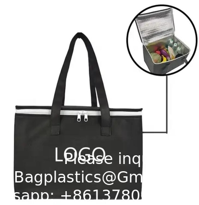 Insulated Lunch Picnic Cooler Bag Water-Resistant Cool Bag Heavy Duty Reusable Tote Grocery Shopping Cooler Bag