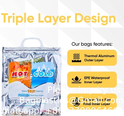 Hot And Cold Insulated Bags For Food Delivery, Grocery Shopping Bags, Food Storage For Hot Frozen Food For Travel