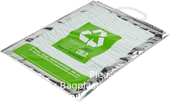 11.8 X 5.9 X 15 Inch Hot And Cold Bag, 1 Triple Layer Insulated Bag - Snap Lock Handles, Waterproof, Green &amp; Silver