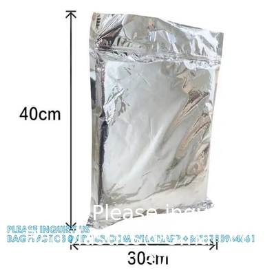 slider insulated cooler bags, Portable Ziplock Silver Aluminum Foil Package Thermal Insulated Cooler Bag For Food