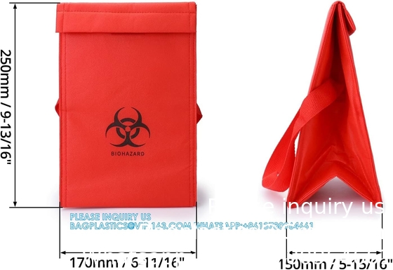 Medical Insulated Biohazard Cooler Bag, Medical Specimen Transport Bag, Bio Transport Bag, 6.75&quot; X 10&quot; X 5.75&quot;