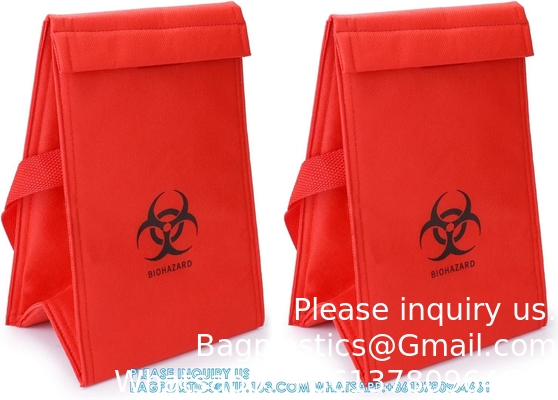 Medical Insulated Biohazard Cooler Bag, Medical Specimen Transport Bag, Bio Transport Bag, 6.75&quot; X 10&quot; X 5.75&quot;