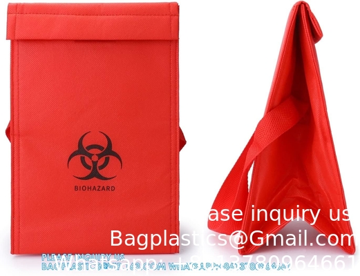 Medical Insulated Biohazard Cooler Bag, Medical Specimen Transport Bag, Bio Transport Bag, 6.75&quot; X 10&quot; X 5.75&quot;