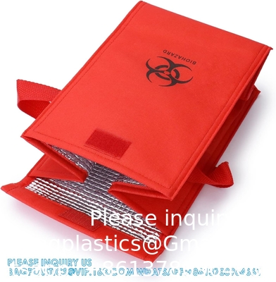 Medical Insulated Biohazard Cooler Bag, Medical Specimen Transport Bag, Bio Transport Bag, 6.75&quot; X 10&quot; X 5.75&quot;