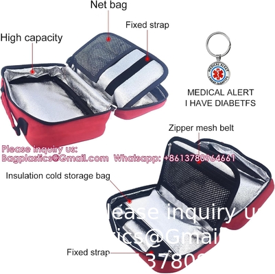 Insulin Cooler Travel Case Diabetic Medication Cooler Bag Diabetes Organize Medicine With 4 Ice Packs