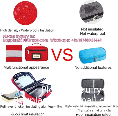 Insulin Cooler Travel Case Diabetic Medication Cooler Bag Diabetes Organize Medicine With 4 Ice Packs