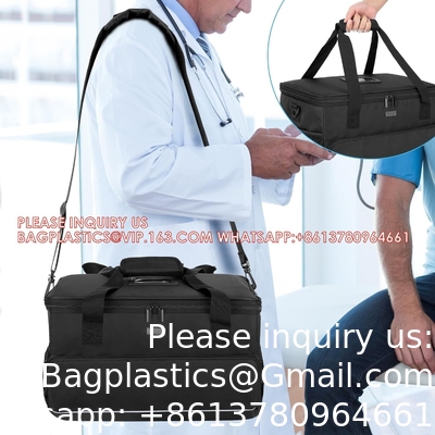 Large Insulated Medical Bag With Adjustable Dividers, Easy Clean Trauma Bag, Medicine Supplies Storage Bag For Home