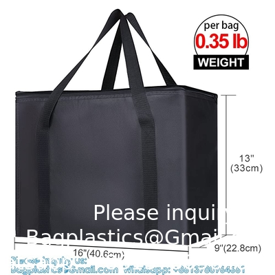 Pack Insulated Reusable Grocery Bag With Zippered Top, X-Large, Frozen Foods Cold, Cooler Shopping, Red