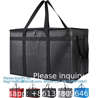 XXL-Larger Insulated Cooler Bags With Zipper Closure,Reusable Grocery Shopping Bags Keep Food Hot Or Cold,Collapsible