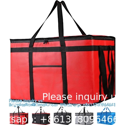XXL-Larger Insulated Cooler Bags With Zipper Closure,Reusable Grocery Shopping Bags Keep Food Hot Or Cold,Collapsible