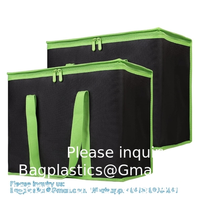 XXL-Larger Insulated Cooler Bags With Zipper Closure,Reusable Grocery Shopping Bags Keep Food Hot Or Cold,Collapsible