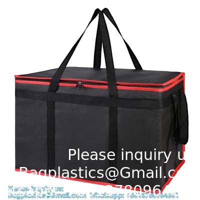 Large Insulated Reusable Grocery Bags With Sturdy Zipper And Handles, Foldable Washable Heavy Duty Cooler Totes