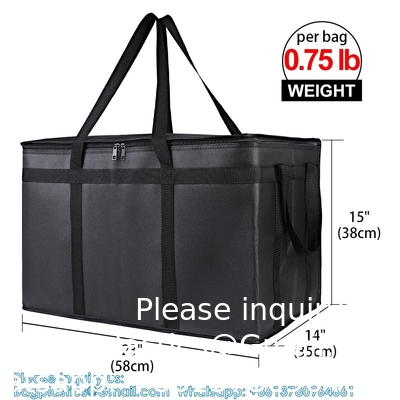 Pack Extra Insulated Grocery Shopping Bag, Large Blue, Reusable Bags,Pizza,Sturdy, Recyclable, Reusable