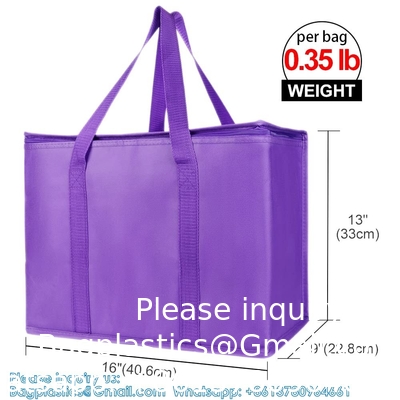 Sustainable, Recyclable, XL Insulated Food &amp; Grocery Delivery Bag - For Catering, Restaurants, Delivery Drivers