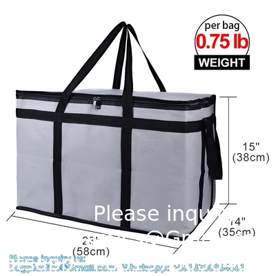 Sustainable, Recyclable, XL Insulated Food &amp; Grocery Delivery Bag - For Catering, Restaurants, Delivery Drivers