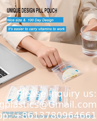 Pill Pouch Bags - (4&quot; X 2.75&quot;) Thickness Is 6 Mil, Portable Plastic Pills Bag Hold Vitamin, Supplements, Medication