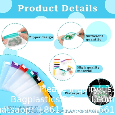 Zippered Pill Pouch Reusable Pill Pouch Bags Storage Pouches With Slide Lock Pill Bags Small Portable Pill Baggies