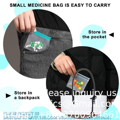 Zippered Pill Pouch Reusable Pill Pouch Bags Storage Pouches With Slide Lock Pill Bags Small Portable Pill Baggies