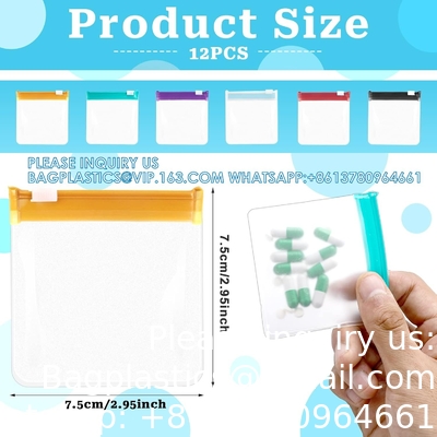 Zippered Pill Pouch Reusable Pill Pouch Bags Storage Pouches With Slide Lock Pill Bags Small Portable Pill Baggies