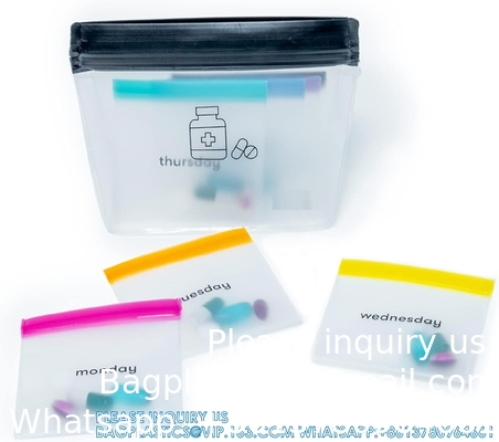 Pill Pouch Set, Zip Pill Organizers, Large Reusable Travel Pill Container, Color-Coded Medicine Bags, Organize