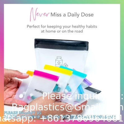 Pill Pouch Set, Zip Pill Organizers, Large Reusable Travel Pill Container, Color-Coded Medicine Bags, Organize