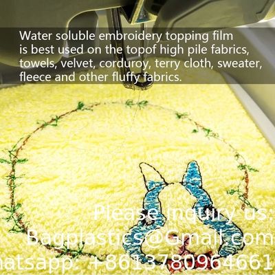 Water Soluble Stabilizer For Embroidery Topping Film (10 In X 50 Yd Roll), bagease 35um Clear Embroidery Stabilizers