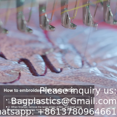 Wash Away Embroidery Stabilizer Water Soluble Embroidery Topping Film Transparent Water Soluble Stabilizer