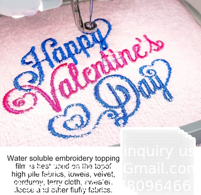 Wash Away Embroidery Stabilizer Water Soluble Embroidery Topping Film Transparent Water Soluble Stabilizer