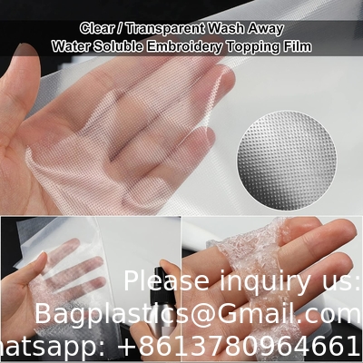 Wash Away Embroidery Stabilizer Water Soluble Embroidery Topping Film Transparent Water Soluble Stabilizer