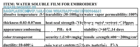 Bagease Household Eco-Friendly Water Soluble Protective Transfer PVA Packaging Degradable Printing Film