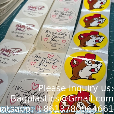 Circle/Square BOPP Roll Labels- Personalized Stickers For Business Logo, Party, Wedding Favor, Baby Shower