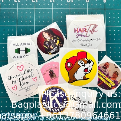 Circle/Square BOPP Roll Labels- Personalized Stickers For Business Logo, Party, Wedding Favor, Baby Shower