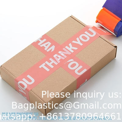 Personalized Packing Tape Clear Transparent Custom Monochrome Logo Words Packaging Shipping Tape For Small Business