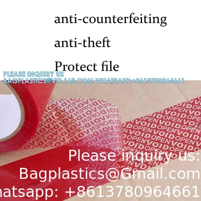 Tamper Tape Red Tamper Evident Security Seals Tape, Transfer Tamper Proof Security Void Tapes