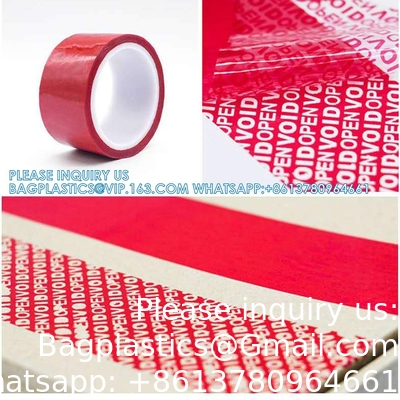 Tamper Tape Red Tamper Evident Security Seals Tape, Transfer Tamper Proof Security Void Tapes