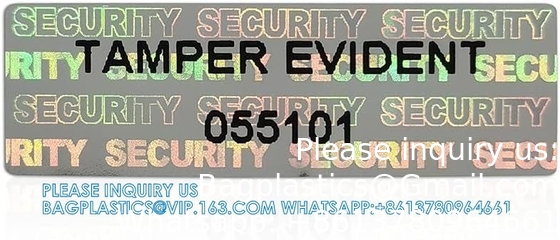 Transfer Tamper Evident Security Warranty Void Stickers/Labels/Seals (Red, 1 X 3.35 Inches, Serial Numbers)