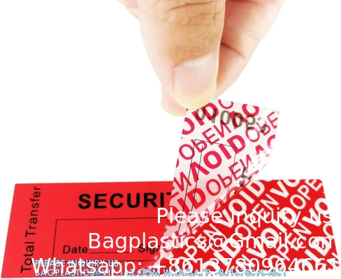 Transfer Tamper Evident Security Warranty Void Stickers/Labels/Seals (Red, 1 X 3.35 Inches, Serial Numbers)