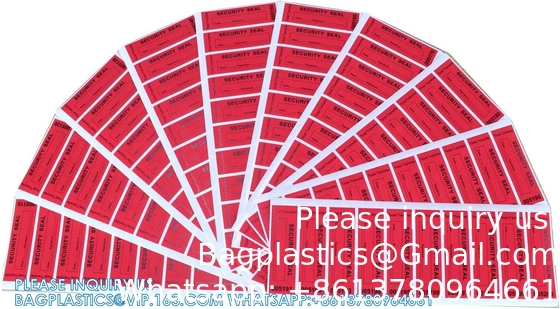 Transfer Tamper Evident Security Warranty Void Stickers/Labels/Seals (Red, 1 X 3.35 Inches, Serial Numbers)