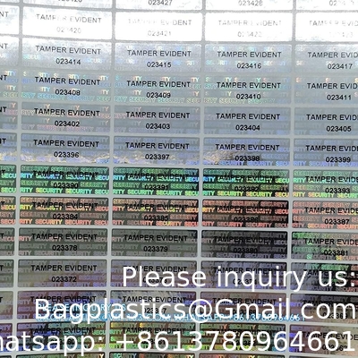 Transfer Tamper Evident Security Warranty Void Stickers/Labels/Seals (Red, 1 X 3.35 Inches, Serial Numbers)