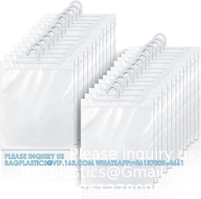 Pack Hanging Storage Bags, Large Hook 10 X 12.5-Inch Clear Plastic Bags For Classroom, Library, And Pharmacy Use
