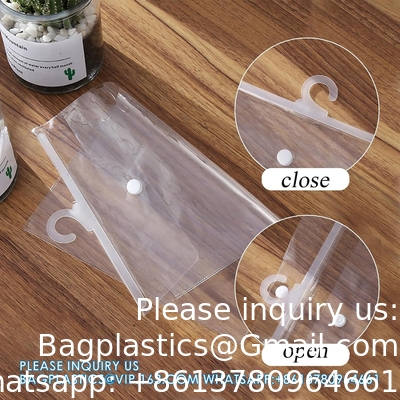 Hanging Storage Bags With Hook, 12.6 X 10 Inches Large Hook Clear Bags, School Supply Kit Book Pouch Classroom