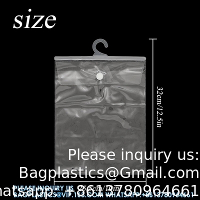 Hanging Storage Bags With Hook, 12.6 X 10 Inches Large Hook Clear Bags, School Supply Kit Book Pouch Classroom