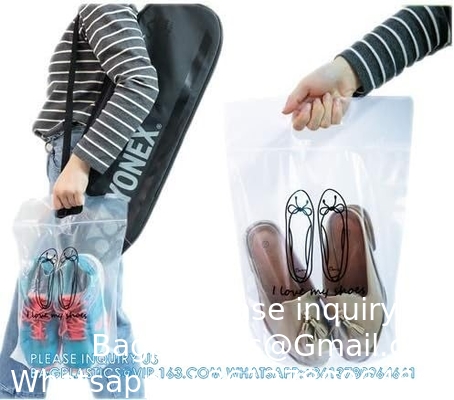 Zipper Storage Bags Plastic Zipper Bags Transparent Zip Plastic Bags Expandable Bottom Bag With Carry Handle