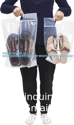 Zipper Storage Bags Plastic Zipper Bags Transparent Zip Plastic Bags Expandable Bottom Bag With Carry Handle