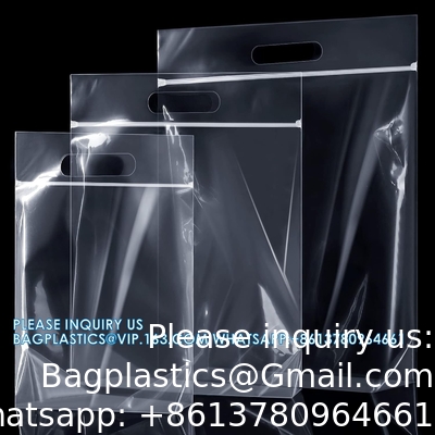 Zipper Storage Bags Plastic Zipper Bags Transparent Zip Plastic Bags Expandable Bottom Bag With Carry Handle