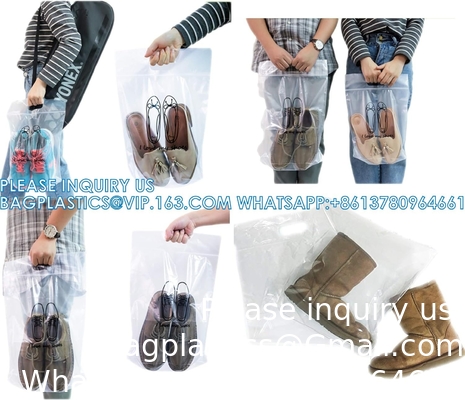 Zipper Storage Bags Plastic Zipper Bags Transparent Zip Plastic Bags Expandable Bottom Bag With Carry Handle
