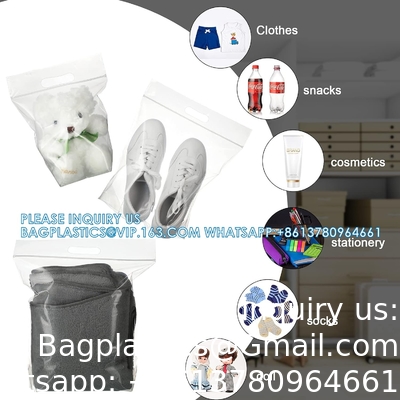 Zipper Storage Bags Plastic Zipper Bags Transparent Zip Plastic Bags Expandable Bottom Bag With Carry Handle