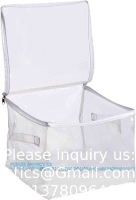 Clear Organizer Storage Bag W/Strong Handles And Zippers For College, Moving Supplies, Christmas Decorations, Wreath
