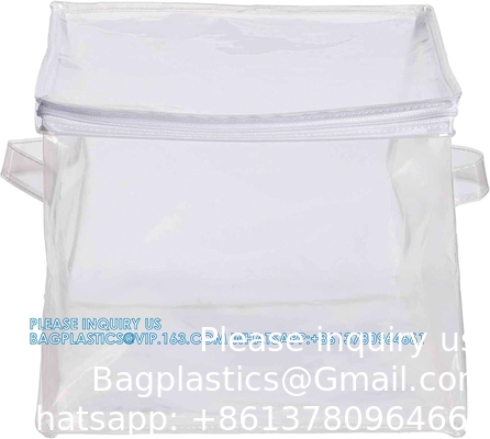 Clear Organizer Storage Bag W/Strong Handles And Zippers For College, Moving Supplies, Christmas Decorations, Wreath
