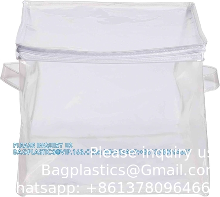 Clear Organizer Storage Bag W/Strong Handles And Zippers For College, Moving Supplies, Christmas Decorations, Wreath
